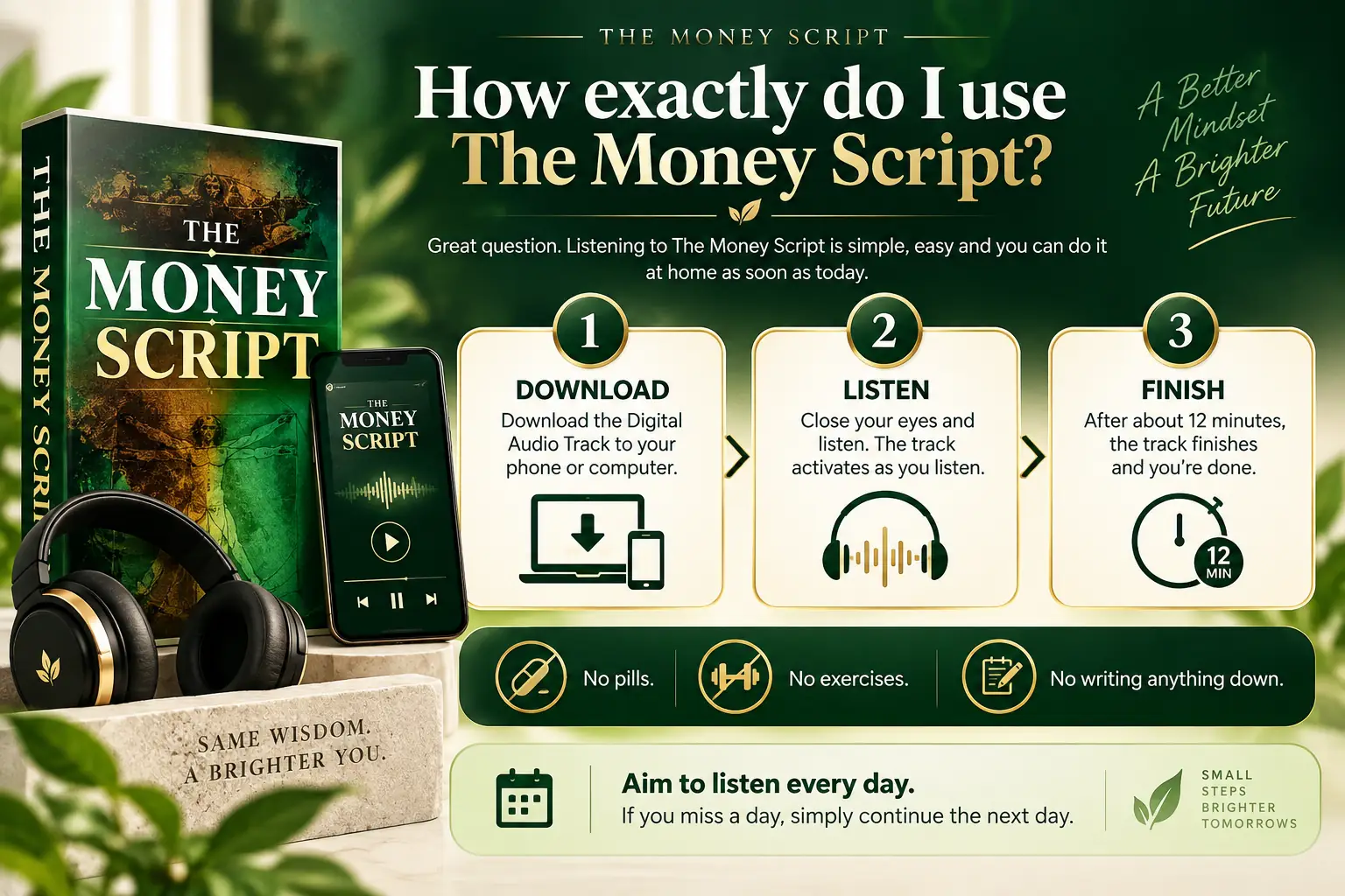 How to use The Money Script - download, listen, finish in three simple steps